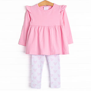 Sure is Swell Flutter Sleeve Legging Set, Pink