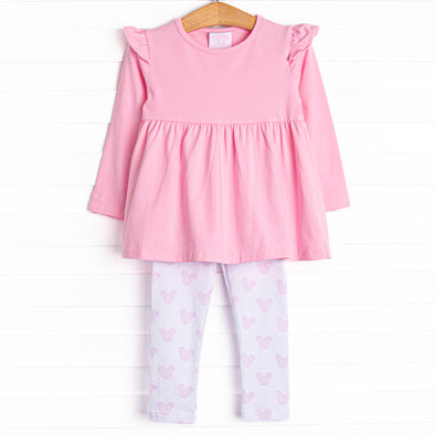 Sure is Swell Flutter Sleeve Legging Set, Pink