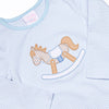 Rocking Horse Rider Applique Romper, Blue