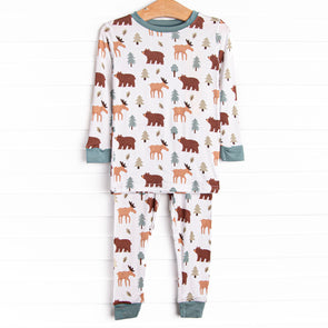 Bear-y Sleepy Bamboo Pajama Set, Green