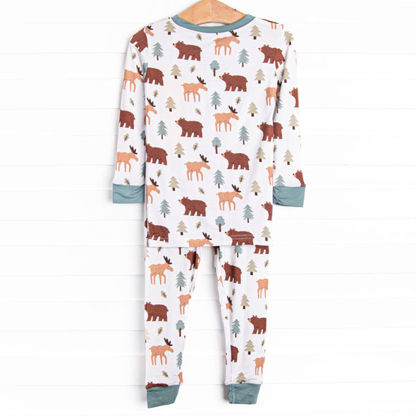 Bear-y Sleepy Bamboo Pajama Set, Green