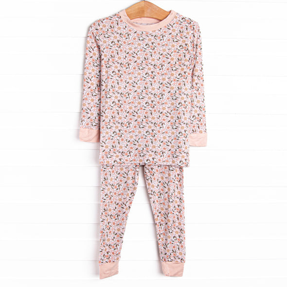 Berries and Bows Bamboo Pajama Set, Pink