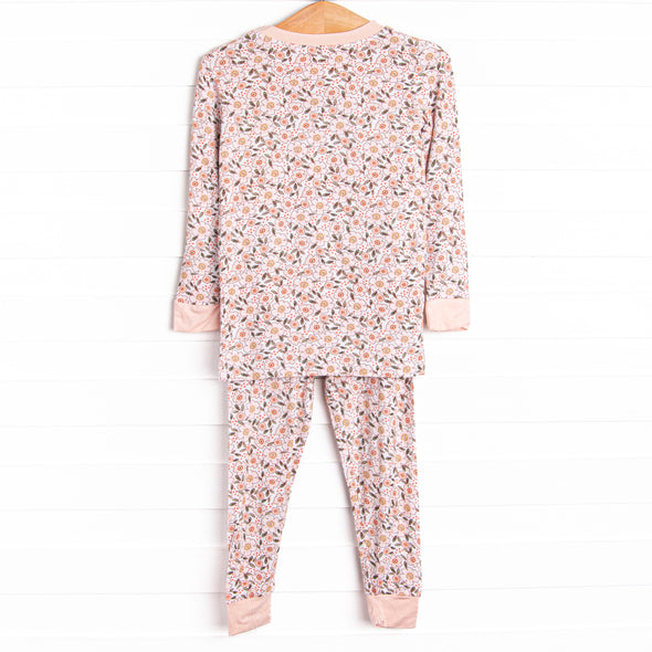 Berries and Bows Bamboo Pajama Set, Pink