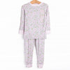 Gingham Gardenias Bamboo Pajama Set, Pink