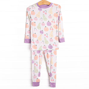 Fruit Snack Friends Bamboo Pajama Set, Purple