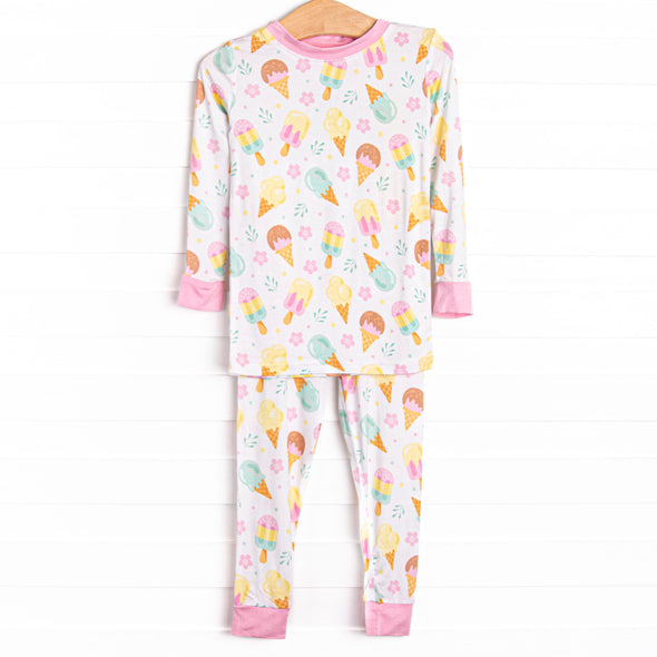 Ice Cream Dreams Bamboo Pajama Set, Pink