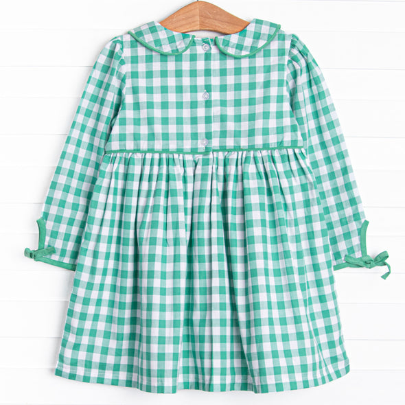 Campbell Long Sleeve Dress, Green Check