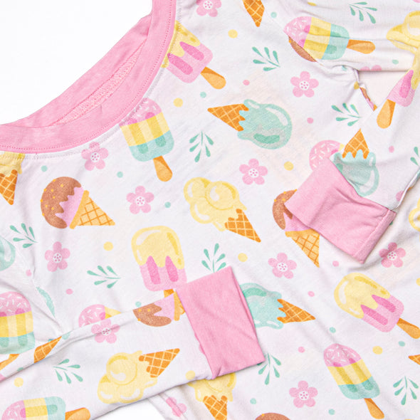 Ice Cream Dreams Bamboo Pajama Set, Pink