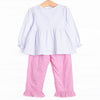 Spooky Spirits Applique Ruffle Pant Set, Pink