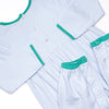 Charles Romper, Jade Green and Blue Stripe