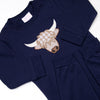 Highland Hills Applique Romper, Navy