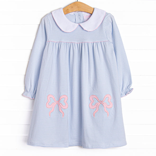 Brookhaven Bows Applique Dress, Blue