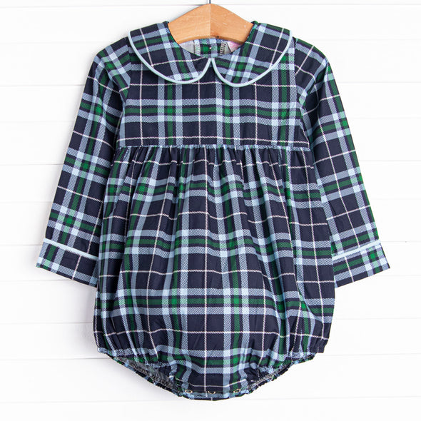 Campbell Long Sleeve Bubble, Navy Plaid