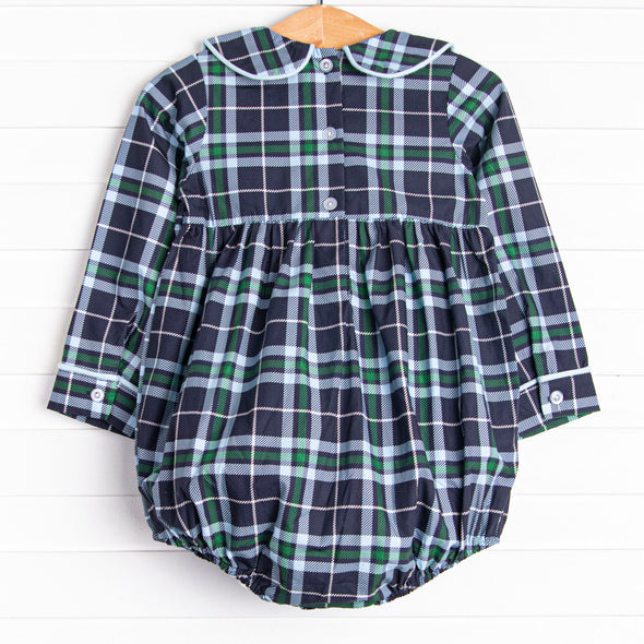 Campbell Long Sleeve Bubble, Navy Plaid