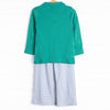 Levi Pant Set, Jade Green and Blue Stripe