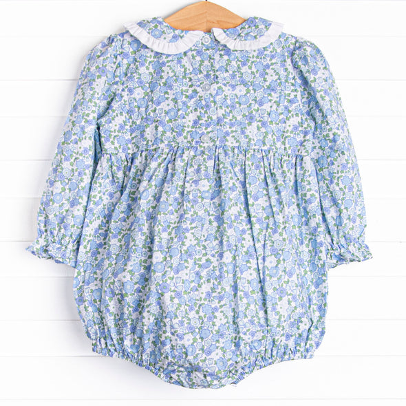 Growing Fonder Smocked Bubble, Blue