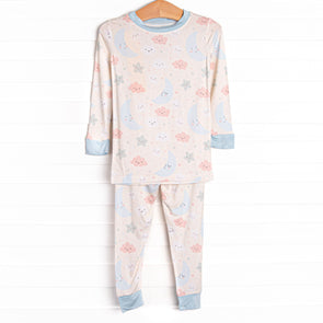 Goodnight Moon Bamboo Pajama Set, Blue