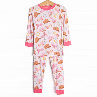 Wild Wild West Bamboo Pajama Set, Pink