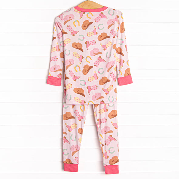 Wild Wild West Bamboo Pajama Set, Pink