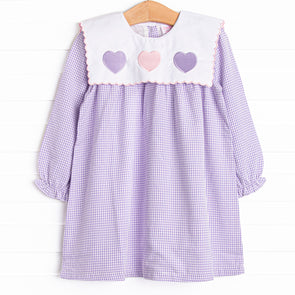 Heart's Desire Embroidered Dress, Purple