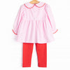 Secret Admirer Smocked Legging Set, Pink