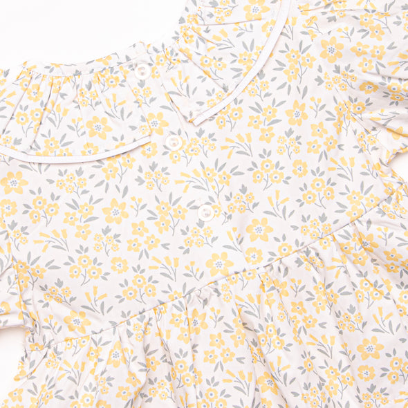 Portofino Petals Diaper Set, Yellow