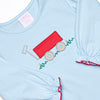 Little Red Wagon Applique Bubble, Blue