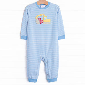 Scoop of Love Applique Romper, Blue