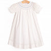 Sweet Spring Smocked Dress, White