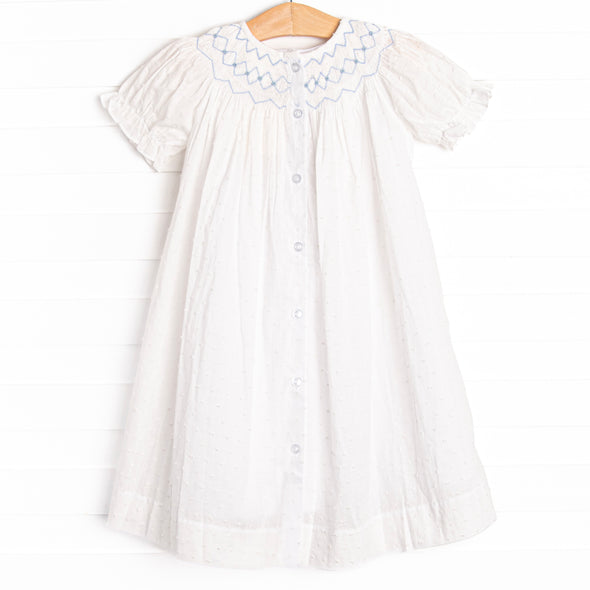 Sweet Spring Smocked Dress, White