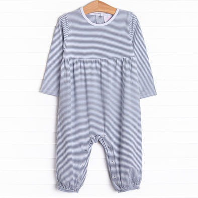 Charles Romper, Slate Blue Stripe