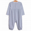 Charles Romper, Slate Blue Stripe