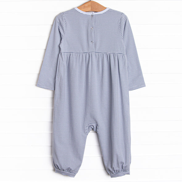 Charles Romper, Slate Blue Stripe