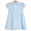 He is Risen Embroidered Dress, Blue