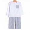 Evan Pant Set, Slate Blue Stripe