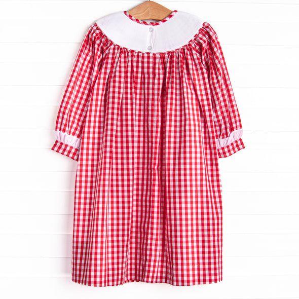 Romance and Ribbons Smocked Bishop Dress, Red