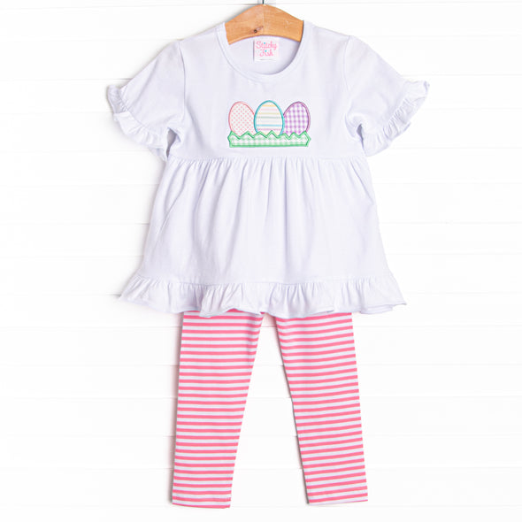 Egg-cellent Easter Applique Legging Set, Pink