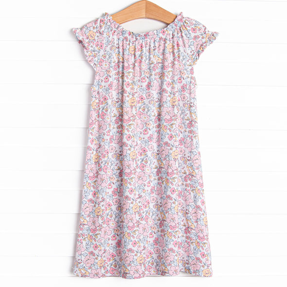 Sunset Florals Bamboo Night Gown, Pink