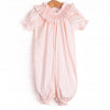 Powder Pink Petals Smocked Romper, Pink