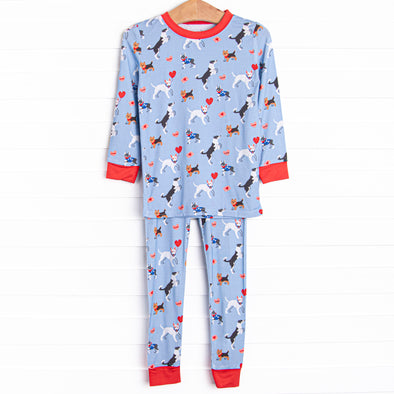 Pal-entine Park Day Bamboo Pajama Set, Blue