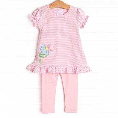 Taste of Spring Applique Legging Set, Pink