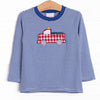 Firehouse Hero Applique Top, Royal Blue Stripe