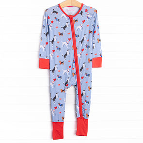 Pal-entine Park Day Bamboo Zippy Pajama, Blue