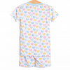 Candy Hearts Bamboo Pajama Short Set, Blue