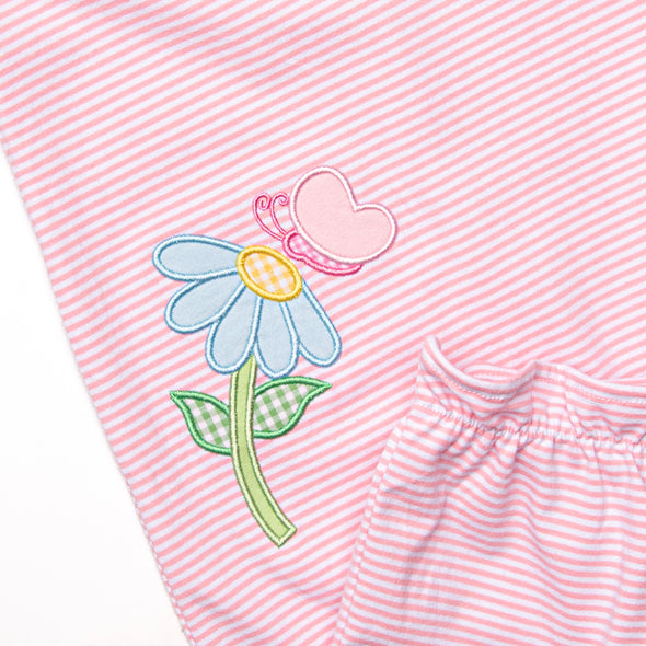 Taste of Spring Applique Romper, Pink