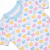 Candy Hearts Bamboo Pajama Short Set, Blue