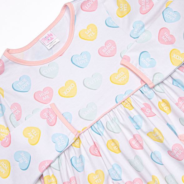 Candy Hearts Pocket Dress, Pink