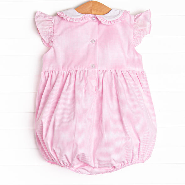 Bunny Tails Smocked Bubble, Pink