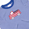 Firehouse Hero Applique Top, Royal Blue Stripe