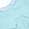 Elliot Long Sleeve Bubble, Blue and Mint Stripe